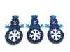 Set 3 decoraţiuni Om de zăpadă, din oglindă acrilică albastră