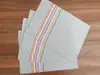 Set 4 placemats Lola, suport farfurie gri cu dungi colorate