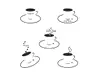 Set 5 stickere decorative Ceşti cafea, maro