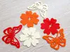 Set 6 decoraţiuni Flora Orange, Folina, model cu fluturi şi flori, dimensiune decorațiuni 15 cm
