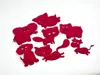 Set 7 decorațiuni creative din fetru magenta cu animale pentru activități craft, Folina, pâslă cu grosime de 3 mm, diverse culori