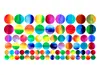 Set 78 stickere buline autoadezive, multicolor, racletă de aplicare inclusă.