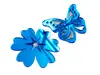 Set 8 stickere Clara, flori şi fluturi din oglindă acrilică albastră