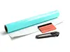 Set autocolant mobilă bleu pastel lucios 1 x 5 m cu racletă cu pâslă și cutter