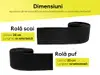 Set bandă Velcro fără adeziv, benzi Hook and Loop, set bandă cu scai și puf ideală pentru cusut, role cu lățimea de 20cm - culoare neagră