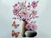 Sticker 3D Vază cu crengi înflorite