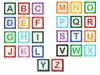 Sticker Alfabet, Folina, model litere în pătrate, multicolor, decoraţiune pentru şcoli şi grădiniţe, planșă mare de 100x85 cm, racletă de aplicare inclusă