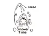 Sticker cabină duş, Folina, Shower time, negru, 70x58 cm