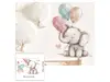Sticker cameră bebe, Micul elefant cu baloane, decor perete şi mobilă, 60x40 cm