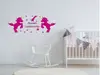 Sticker Unicorni roz, Folina, sticker pentru copii, dimensiuni 30 cm, racletă de aplicare inclusă.