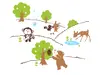 Sticker Animalele pădurii, Magicfix, pentru copii, multicolor
