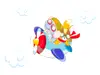 Sticker Avion colorat, Folina, pentru copii, multicolor