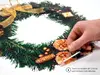 Sticker Crăciun, coroniţă cu ornamente bej, 38 cm diametru - se lipeste pe geam, usa, perete