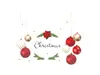 Sticker Crăciun, decor cu globuri roşii, 90x100 cm