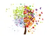Sticker decorativ Copac 4 anotimpuri, Eurographics, autoadeziv, multicolor