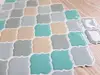 Faianţă autoadezivă 3D Smart Tiles Damasc Pastel, Folina, turcoaz, set faianță 10 bucăţi