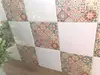Stickere faianţă, Folina, imprimeu bej, autoaezive, set 6 bucăţi de 20x20 cm