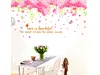 Stickere geam, flori roz şi fluturi coloraţi, bordură decorativă de 40x250 cm