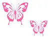 Set 2 stickere Fluturi roz, Folina, decoraţiune cameră fete, racletă de aplicare inclusă