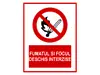 Sticker Fumatul şi focul deschis interzise 15x23 cm