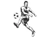 Sticker grafic Fotbalist, Folina, autoadeziv, negru