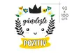 Sticker cu mesaj motivațional 'gândește pozitiv', decorațiune pentru școli și grădinițe sau camera copiilor , 93x100 cm, racletă de aplicare inclusă