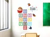 Sticker educativ Invățăm să numărăm, numere în pătrate, decorațiune pentru școli și grădinițe, planșă de100x65 cm, racletă inclusă