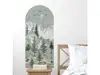 Sticker decorativ peisaj cu animalele pădurii, pentru perete sau uşă, 55x120 cm