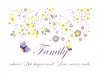 Sticker perete Familia, Folina, model mov floral