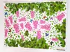 Sticker decorativ Flori, Folina, model floral roz şi frunze verzi
