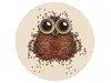 Sticker Bufniţă, Folina, imprimeu boabe de cafea, autoadeziv