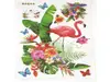 Sticker perete Decor Tropical, palmieri şi păsări flamingo