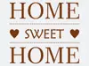 Sticker Home sweet Home, Folina, decorațiune perete maro, dimensiune sticker 50x50 cm