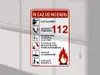 Sticker cu 'Măsuri de urmat în caz de incendiu', autocolant, 216 x 148 mm