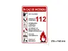 Sticker cu 'Măsuri de urmat în caz de incendiu', autocolant, 216 x 148 mm