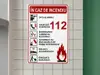 Sticker cu 'Măsuri de urmat în caz de incendiu', autocolant, 216 x 148 mm