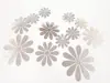 Stickere 3D Flori argintii, Folina, efect metalic - set 12 bucăţi