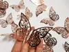 Set 12 Stickere fluturi 3D Rose Gold