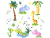 Stickere cameră copii Animale din savană, multicolor, 2 planse 30x90 cm
