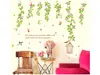 Stickere perete, Folina, crengi verzi cu flori roz