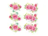 Set 6 stickere flori, Folina, decor floral Light Rose, planșă  95x100 cm