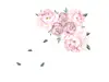 Stickere flori, Folina, decor floral roz