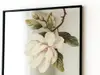 Set 3 stickere magnolie crem electrostatice pentru sticlă și oglindă, 27x25 cm