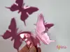 Set 4 stickere oglindă, fluturi roz