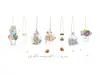 Stickere flori, Folina, decor ghivece suspendate multicolor, set 7 stickere