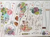 Stickere flori, Folina, decor ghivece suspendate multicolor, set 7 stickere