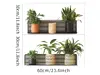 Stickere decorative Poliţe orizontale cu plante minimaliste – pentru holuri și spații mici, 2 planşe de 30x60 cm