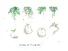 Stickere perete flori și coronițe verzi – planșă 60x90 cm, Folina