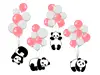 Sticker Ursuleţi Panda și baloane, Folina, pentru copii, multicolor, set 4 bucăți