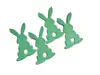 Suport decorativ pentru tacâmuri, iepuraşi din pâslă verde, set 4 bucăţi